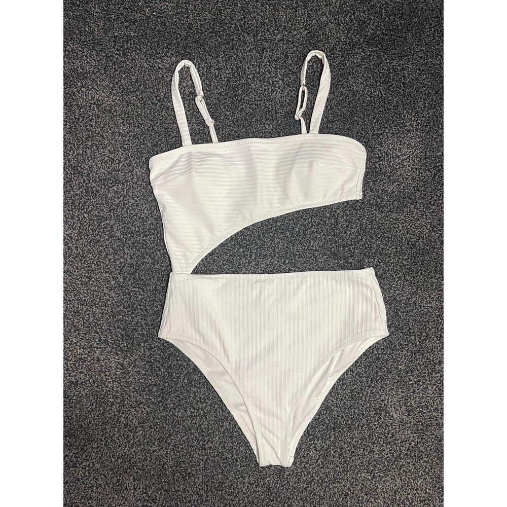 Shade & Shore Women's Ribbed Cutout One-Piece Swimsuit